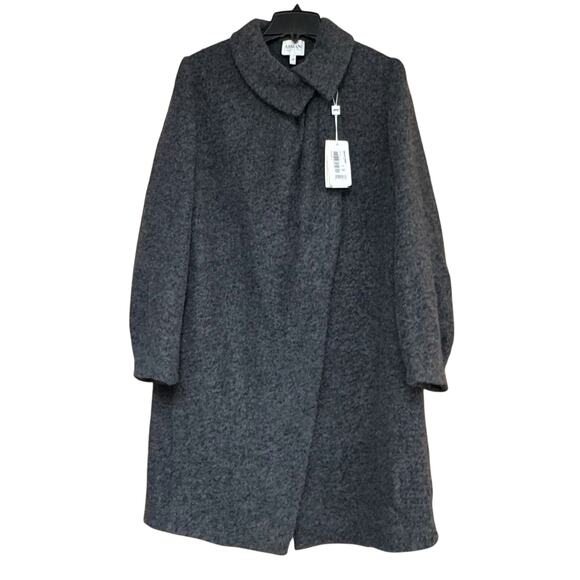 NEW Armani Collezioni Womens 14 Gray Swing Jacket Coat Wool Alpaca NWT $1925